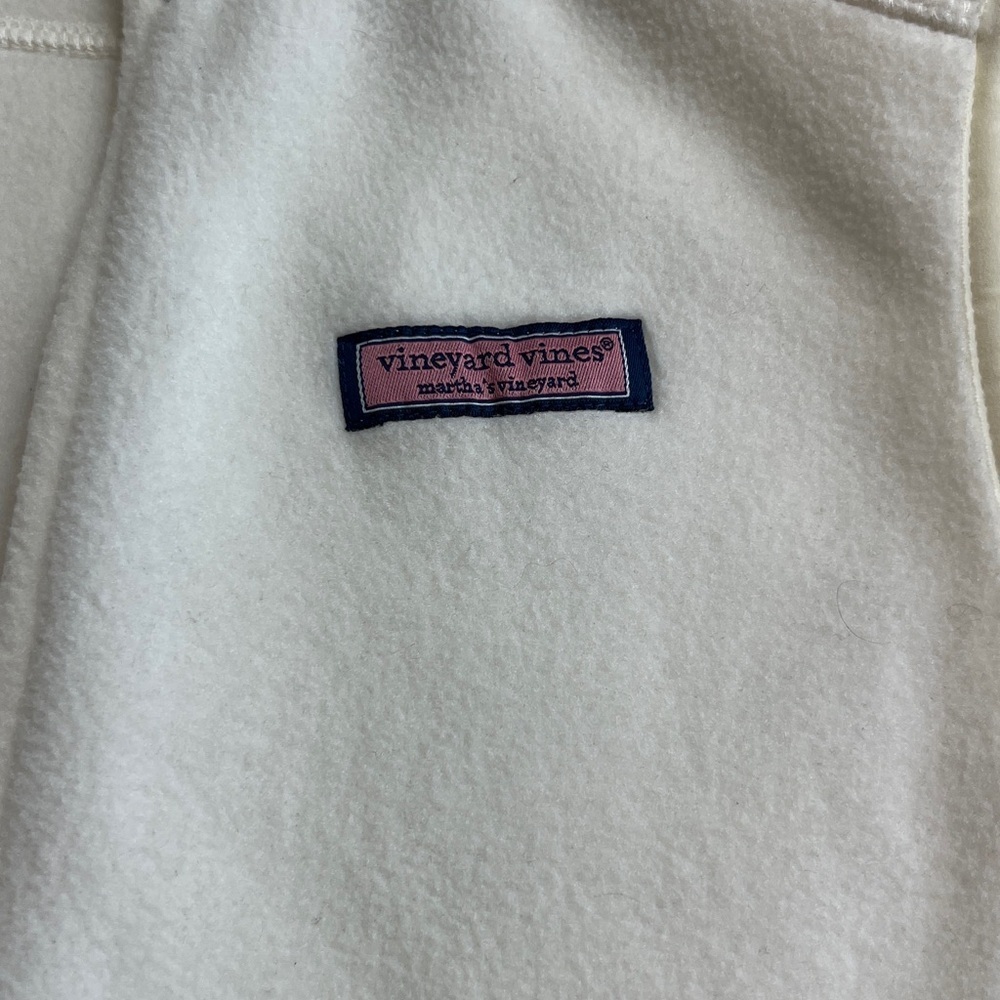 Vineyard Vines Harbor Fleece Vest Full Zip with Zip Pockets White SZ S - Picture 4 of 8